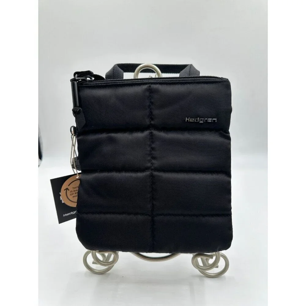 Hedgren Bethel Crossbody Bag Purse Black Sustainable Nylon Quilted Nordstrom